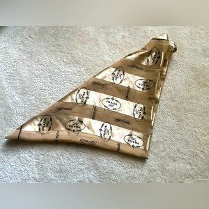 Prada Milano gold and black logo scarf 40” square